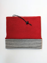 Load image into Gallery viewer, Neckwarmer "Red-Bright Medium Grey Combo"