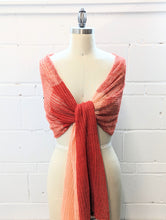 Load image into Gallery viewer, Linen Scarf & Wrap "Bright Red/Peach"