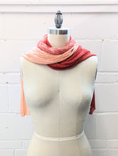 Load image into Gallery viewer, Linen Scarf & Wrap "Bright Red/Peach"