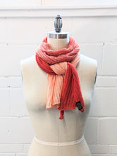 Load image into Gallery viewer, Linen Scarf & Wrap "Bright Red/Peach"