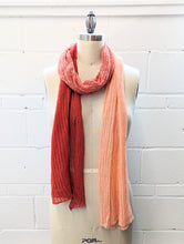 Load image into Gallery viewer, Linen Scarf & Wrap "Bright Red/Peach"