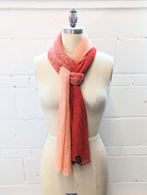 Load image into Gallery viewer, Linen Scarf & Wrap "Bright Red/Peach"