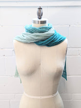 Load image into Gallery viewer, Linen Scarf & Wrap "Emerald/Aqua"