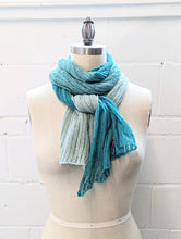 Load image into Gallery viewer, Linen Scarf & Wrap "Emerald/Aqua"
