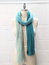 Load image into Gallery viewer, Linen Scarf & Wrap "Emerald/Aqua"