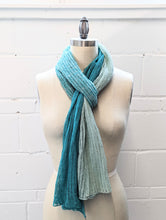 Load image into Gallery viewer, Linen Scarf & Wrap "Emerald/Aqua"