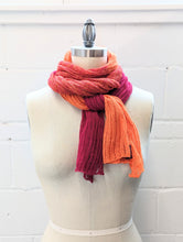 Load image into Gallery viewer, Linen Scarf & Wrap "Fuchsia/Orange"