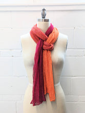 Load image into Gallery viewer, Linen Scarf & Wrap "Fuchsia/Orange"