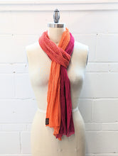 Load image into Gallery viewer, Linen Scarf & Wrap "Fuchsia/Orange"