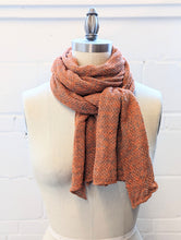Load image into Gallery viewer, Linen Scarf & Wrap "Orange & Taupe"