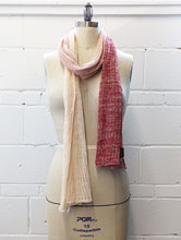 Load image into Gallery viewer, Linen Scarf & Wrap "Red/Pink/Cream" HT