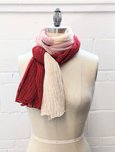 Load image into Gallery viewer, Linen Scarf & Wrap "Red/Pink/Cream" SL