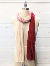 Load image into Gallery viewer, Linen Scarf & Wrap "Red/Pink/Cream" SL