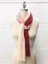 Load image into Gallery viewer, Linen Scarf &amp; Wrap &quot;Red/Pink/Cream&quot; SL
