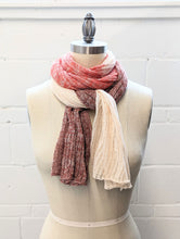 Load image into Gallery viewer, Linen Scarf & Wrap "Reds/Cream" HT