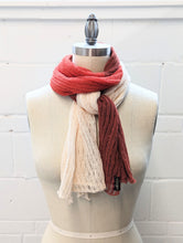 Load image into Gallery viewer, Linen Scarf & Wrap "Reds/Cream" SL