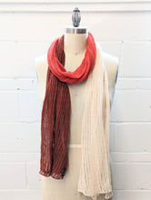 Load image into Gallery viewer, Linen Scarf & Wrap "Reds/Cream" SL
