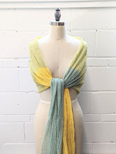 Load image into Gallery viewer, Linen Scarf & Wrap "Yellow/Aquamarine"