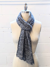 Load image into Gallery viewer, Linen Scarf & Wrap "Black & White"