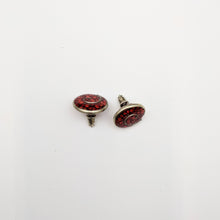 Load image into Gallery viewer, Round-shaped Stud Earrings 17mm &quot;Red&quot;
