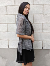 Load image into Gallery viewer, Linen Scarf & Wrap "Black & White"