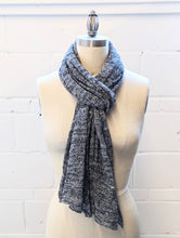 Load image into Gallery viewer, Linen Scarf &amp; Wrap &quot;Black &amp; White&quot;

