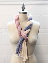 Load image into Gallery viewer, Linen Scarf &amp; Wrap &quot;Lila/Pink/Cream&quot; SL
