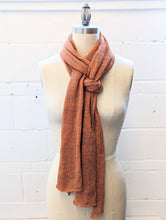 Load image into Gallery viewer, Linen Scarf &amp; Wrap &quot;Orange &amp; Taupe&quot;
