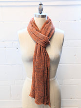Load image into Gallery viewer, Linen Scarf &amp; Wrap &quot;Orange &amp; Taupe&quot;
