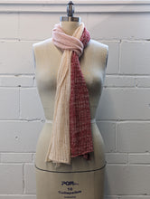Load image into Gallery viewer, Linen Scarf &amp; Wrap &quot;Red/Pink/Cream&quot; HT
