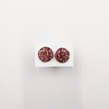 Load image into Gallery viewer, Round-shaped Stud Earrings 17mm &quot;Fuschia&quot;
