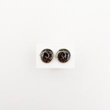 Load image into Gallery viewer, Round-shaped Stud Earrings 17mm &quot;Natural Black&quot;

