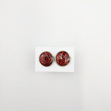 Load image into Gallery viewer, Round-shaped Stud Earrings 17mm &quot;Red&quot;
